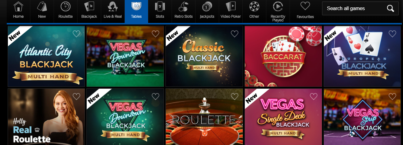 Betway Casino table games