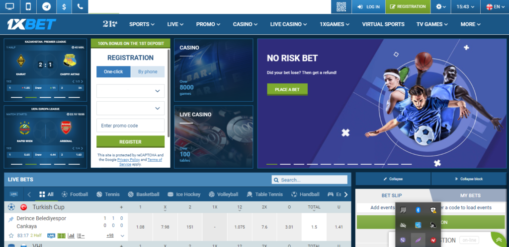 1xBet Casino-front page