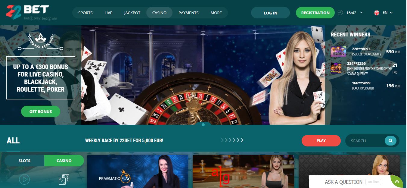 22bet casino Website