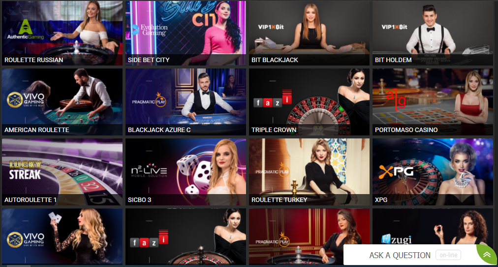 1xBit Live casino