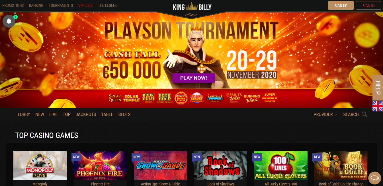 King Billy Casino Website