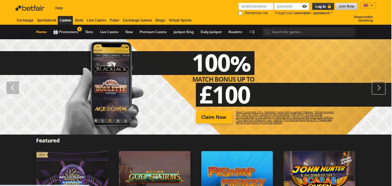 Betfair Casino Website