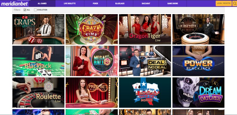 Meridianbet live casino