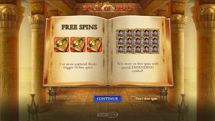 book of dead slot game - free spins bonus feature