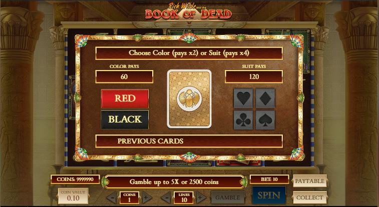 book of dead slot game - gamble feature