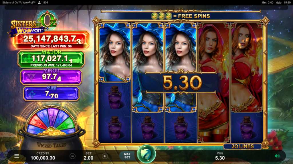 Sisters of Oz WowPot Slot Game
