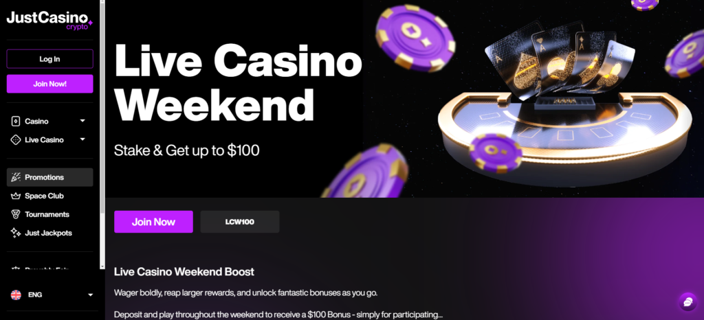 Live Casino Weekend Stake & Get up to $100