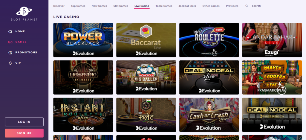 Live casino games