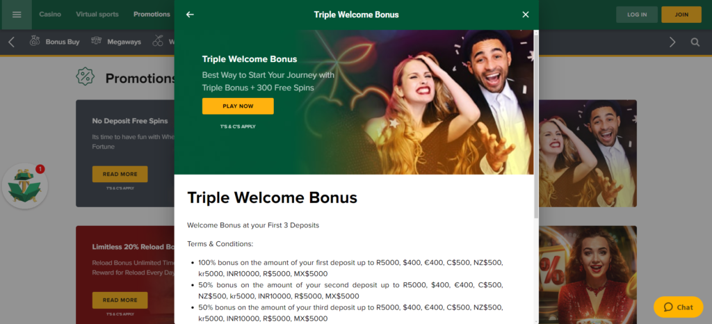 Triple Welcome Bonus